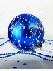 blue ornament snowing