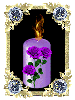 candle purple roses diamonds