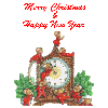 merryr christmas and happy new year mouse clock