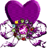 purple heart with bow
