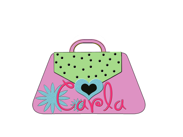 Folk Art Country Handbag Name Carla
