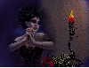 goth girl with candle ani