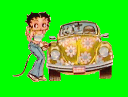 Betty Boop put gas in her car (in Clipart)