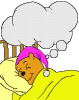 Pooh sleeping and dreaming