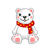 white bear with a red scarf
