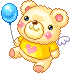 cute little angel bear with a balloon