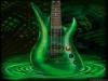 Glowing green guitar
