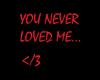 you never loved me