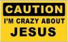 caution - I'm crazy about jesus