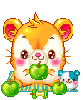 cute hamster eat an apple