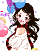 cute girl with balloons