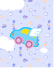 cute little car flying in the sky