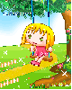 cute little girl on a swing