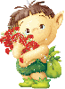 Troll Holding Red Flowers