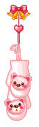 pink bear gloves