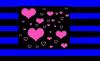 blue bars, pink hearts.