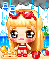 cute kawaii blonde girl on summer holidays