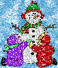 Kids with snowman