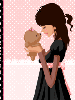 cute kawaii fashion girl with a lil puppy