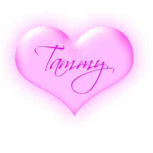 Tammy in a pink flashing heart