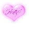 Heather in a pink blinking heart 