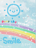 cute kawaii smile over the rainbow