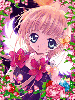 cute kawaii anime girl with flowers & butterflies