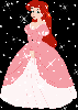 Ariel with Pink and White Dress