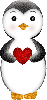 Penguin with Heart and Glitter