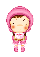 cute kawaii winter girl in love