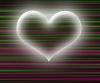green and pink lines with glowing heart