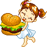 Girl with a hamburger