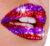 red n purple glitter lips