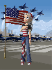 Girl With American Flag
