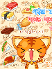 cute kawaii greedy cat & yummy food