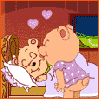 kissing teddy bear